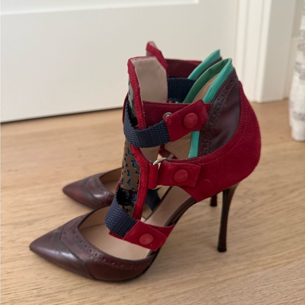 Nicholas Kirkwood x Peter Pilotto Dark Red Oxford Pumps Shoes $1,190 statement - Picture 4 of 7